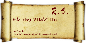 Ráday Vitális névjegykártya